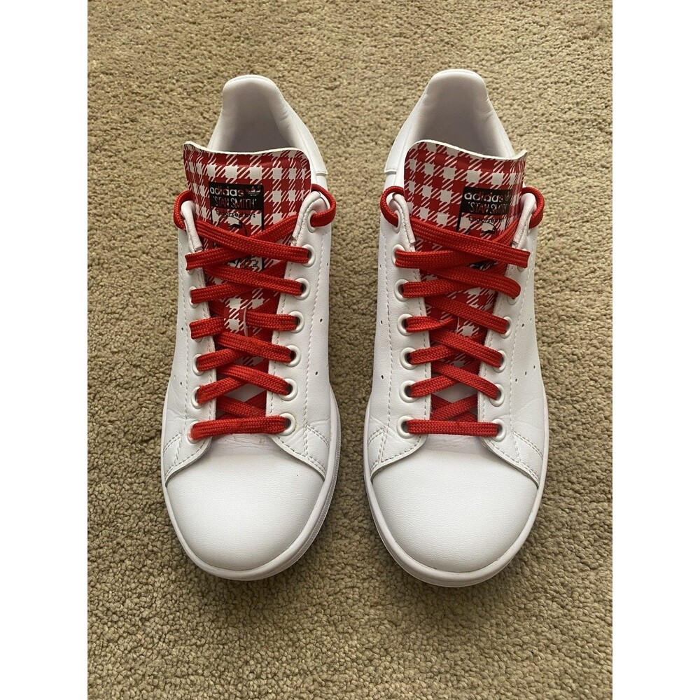 Adidas Stan Smith Interchangeable Tongue Red Gingham Youth Size 5.5 Women’s 7